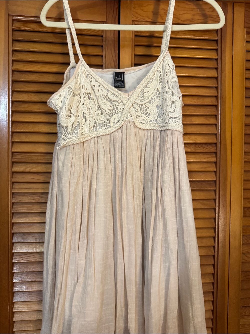 Chesley Cream Lace Bodice Spaghetti Strap Maxi Dress